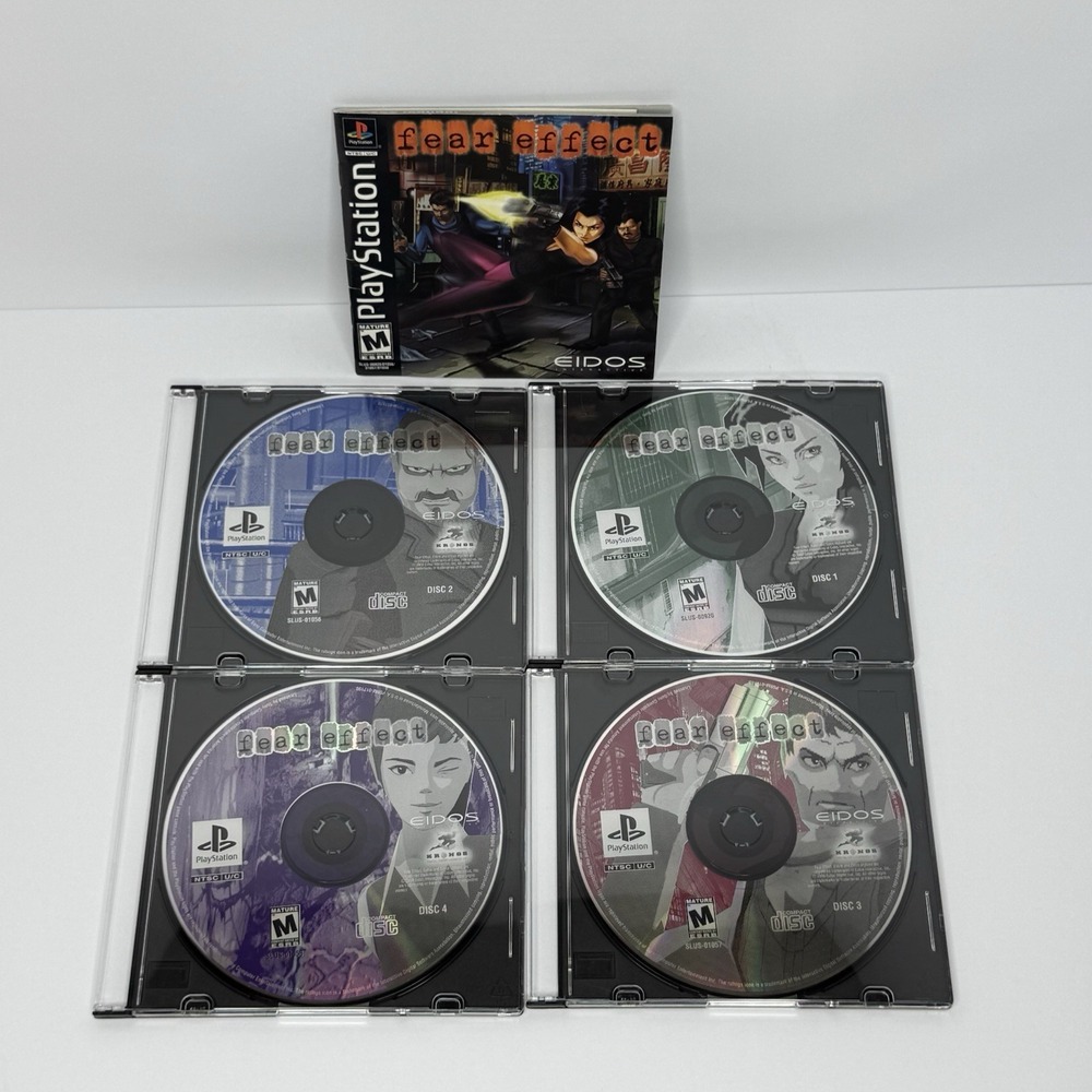 Fear Effect (Sony PlayStation 1, 2000) PS1 Discs & Manual w/ Reg Card Only Works